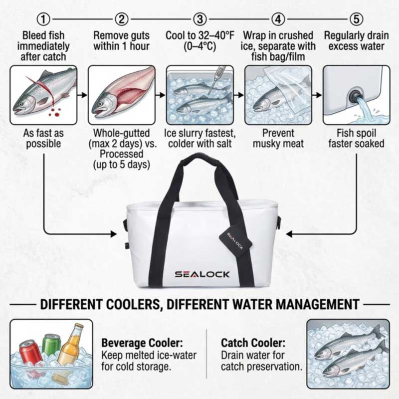Ransel Cooler Fishing Waterproof: Tansah Dingin lan Garing Ransel Cooler Fishing Waterproof: Tansah Dingin lan Garing