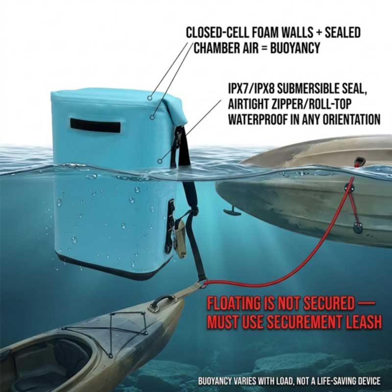 Kayak Cooler Backpacks: Waterproof, Buoyant lan Deck-Siap