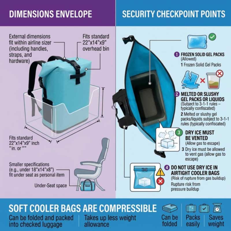 Travel Thermal Cooler Backpacks — Carry-On Size, Welded Leakproof