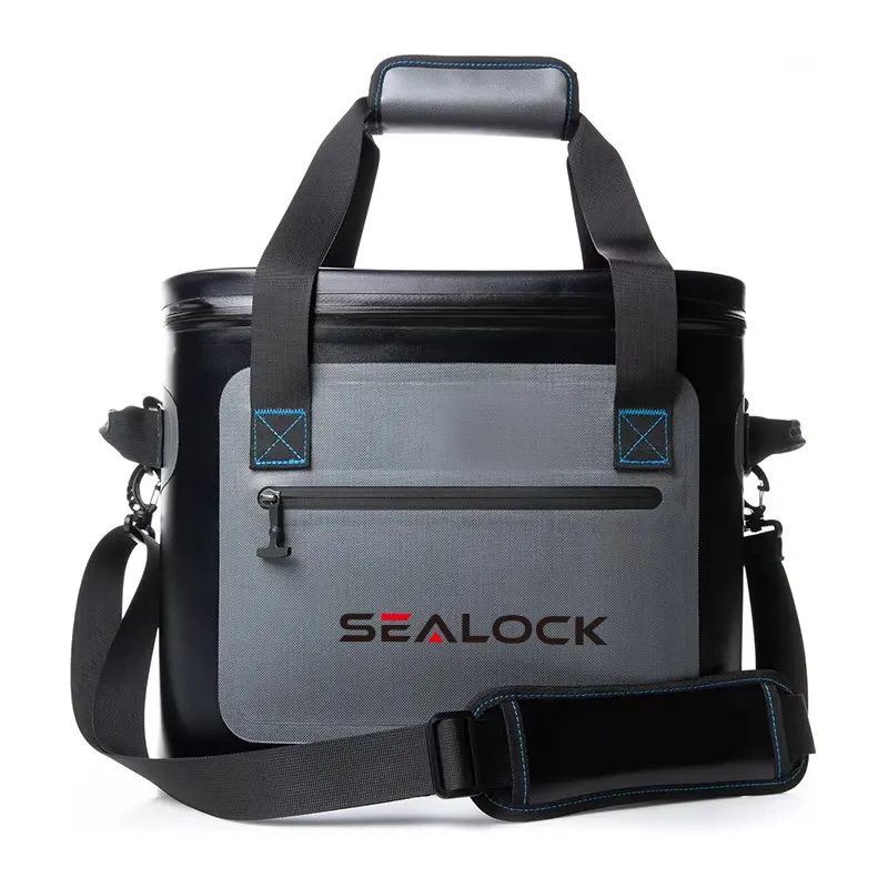 24L Waterproof Soft Cooler Tote Bag karo Airtight Zipper kanggo Camping lan Fishing